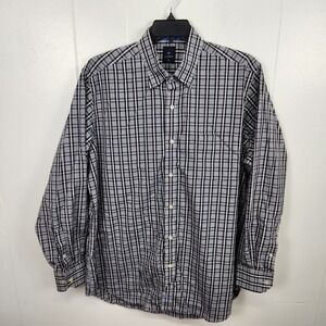 TailorByrd Shirt Mens 2XL Black White Plaid Button Down Long Sleeve Cotton‎ XXL